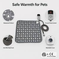 Coussin chauffant électrique imperméable avec minuterie intelligente, cordon en acier anti-morsure, housse en polaire lavable