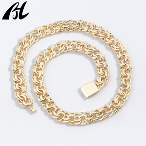 Chất Lượng Cao 8-15Mm Cuba Vòng <span class=keywords><strong>C</strong></span>ổ Trong <span class=keywords><strong>14</strong></span> & 18K Vàng-Mạ Hip-Hop Phong <span class=keywords><strong>C</strong></span>ách Với Tinh Khiết Figaro Chuỗi Làm Từ Đồng - Product Image 2