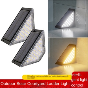 Iluminación exterior 24 luces LED solares de paso para exterior 14500 batería polisilicio IP65 impermeable paisaje lámparas de cubierta de pared solares - Product Image 6