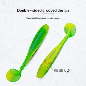 Leurre souple King Lure à queue en T filetée, avec tête plombée et spirale inversée, pour la pêche au bar en réservoirs et rivières - Product Image 1