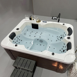 2025 Usine Nouvelle Acrylique Intérieur De Luxe Jacuzzier Whirlpool Autoportant Surf Massage Spa Baignoire <span class=keywords><strong>Avec</strong></span> <span class=keywords><strong>Led</strong></span> Couleur Lumière - Product Image 1