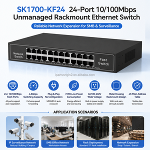 24 Port 10/100Mbps Fast <b>Switch</b> Unmanaged Rackmount RJ45 <b>Ethernet</b> Network <b>Switch</b> For Home And Business Network - Product Image 1