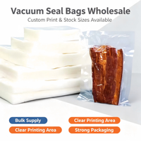 Sacs sous vide personnalisés OEM, imprimés, thermoscellables, transparents, pour la transformation et l'emballage des aliments