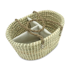 Handmade bé tã giỏ 100% tự nhiên hữu cơ cỏ biển lưu trữ Organizer tã Caddy - Product Image 2