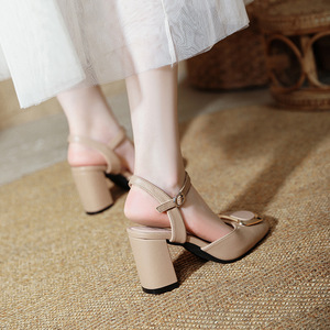 Nouvelles Arrivées - Sandales de Mariage Coréennes <span class=keywords><strong>JR</strong></span> Soft pour Femme, à Talon Carré Épais (3-6 cm), avec Boucle et Bride, Idéales pour l'Été - Product Image 2