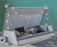 Verzaubertes Massivholz-Dreieckrahmen-Himmelbett für Kinder Einfache Montage Dachdesign Modernes Schlafzimmer Kinder-Spielzelt