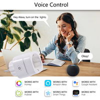Bilihondim EU Mini Zigbee Plug Dimmer 200W Compatible Google Assistant 1 Canal Portée 30m Contrôle Sans Fil Installation Facile