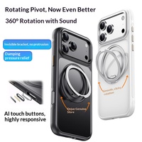 Étui de téléphone pivotant pour iPhone 18 Pro, amortissement magnétique à 360 degrés °   Béquille rotative avec bouton de déclenchement de l'appareil photo IA et coque de protection