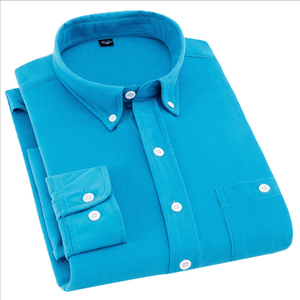 Wholesale Custom <b>Men's</b> Casual <b>Flannel</b> <b>Shirt</b> Plus Size Solid Long Sleeve Breathable Knitted Design - Product Image 6