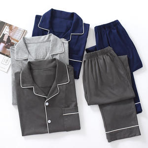 Ensemble de <span class=keywords><strong>pyjama</strong></span> pour <span class=keywords><strong>homme</strong></span> 100% coton à manches longues et <span class=keywords><strong>pantalon</strong></span> style ample <span class=keywords><strong>grande</strong></span> <span class=keywords><strong>taille</strong></span> - Product Image 1