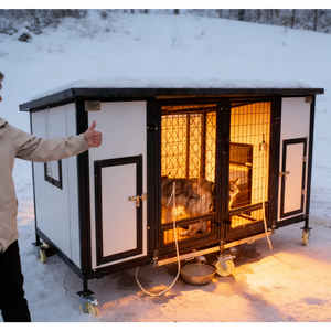 Waterproof Insulated <strong>Dog</strong> <strong>Kennel</strong> with Partition, Custom Logo, Dual <strong>Heating</strong> System and Easy Clean Design - Product Image 2
