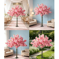 Arbre artificiel de cerisier en fleurs de 6 pieds pour décoration de mariage, centre de table extérieur, en pot, avec lumières, en solde