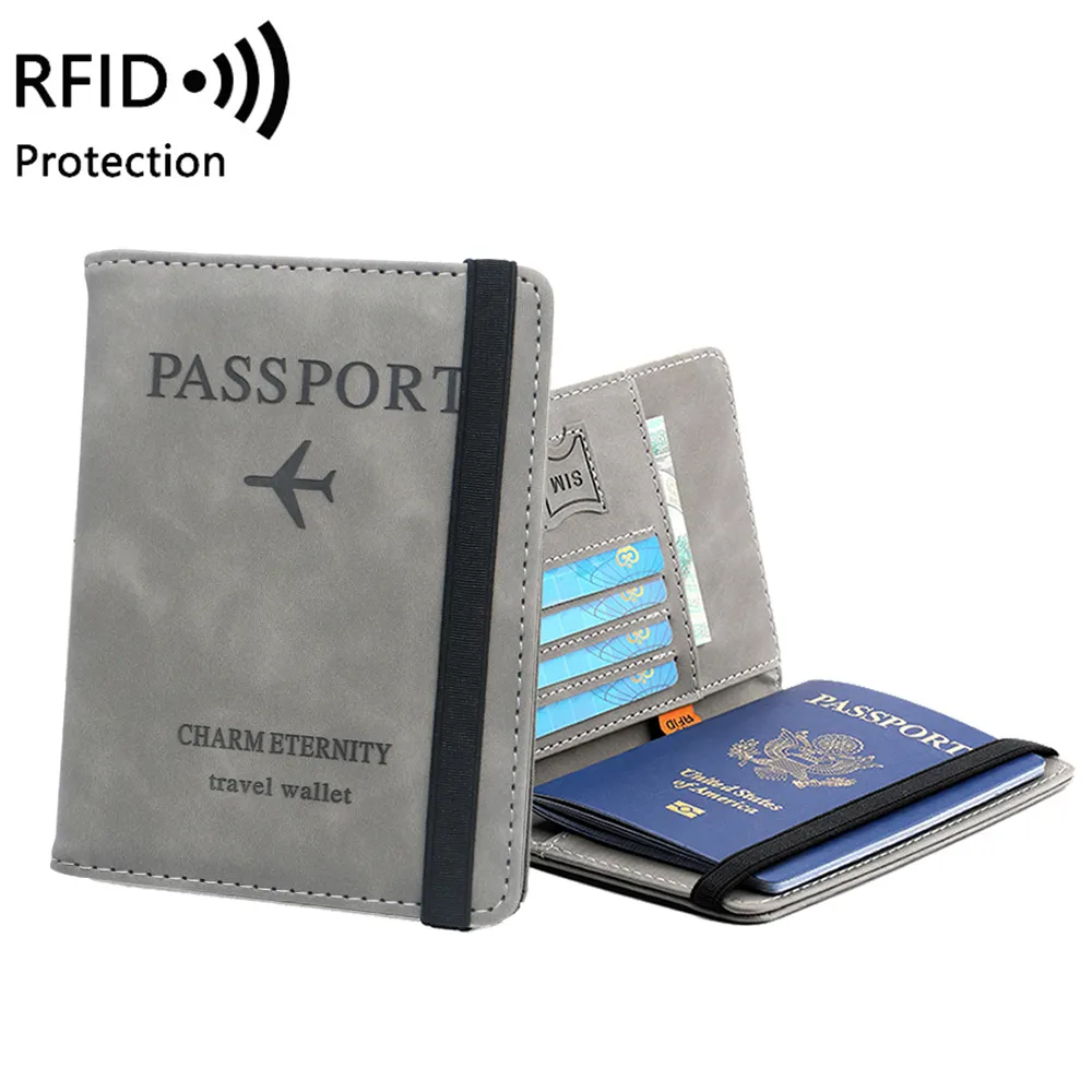 RFID Blocking Travel Wallet Card Cover Credit Card Boarding Passes Notes Travel Document Organizer Passport Holder