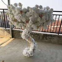 Bruiloftdecoratie Burgundy Donkerrode Rozen Bloemenboog Ceremonie Achtergrond met Metalen Frame Stand voor Buiten Tuin Podium