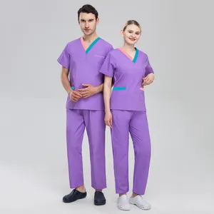 เสื้อสครับแฟชั่นสำหรับผู้ชายและผู้หญิง,ชุดยูนิฟอร์มขัดผิวพยาบาลสีขาวปี2022