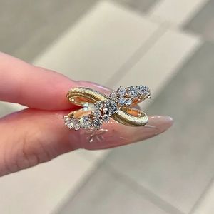 Xinfly K18YG 1.07ct Lab Grown Diamond <b>Ring</b> Yellow Gold Brushed <b>Cross</b> Style Fashionable Jewelry - Product Image 1