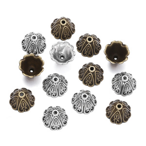 Zinc Alloy <b>Flower</b> Bead Cap 10mm For <b>Bracelet</b> Making DIY Jewelry Accessory Ancient Silver And Bronze Plated - Product Image 5