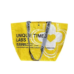 Colorful fashionable customized supermarket recycle cheap shopping pp woven bag with laminated
