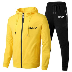 Conjunto de 2 Piezas de Sudadera con Capucha y Cremallera para Hombre, Primavera 2024, Nuevo, Personalizado, con Logotipo Bordado e Impreso, Manga Larga, Costuras a Rayas - Product Image 1