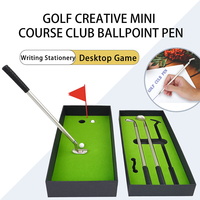 Vente en gros de jouets de table originaux et amusants, mini stylo de golf en métal, coffret cadeau pour bureau, golf, affaires, cadeaux pour cadres