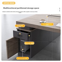 Bureau de direction moderne et simple LBZ-166X avec plateau en acier de 32 mm d'épaisseur, poste de travail individuel, bureau d'ordinateur, bureau d'écriture