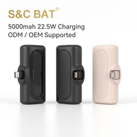 Mini batterie externe 5000 mAh avec logo personnalisé, chargeur de téléphone portable portable en gros pour cadeaux promotionnels d'entreprise, commande en gros OEM