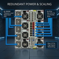 Serveur GPU IA pour l'entraînement LLM, cluster 8U SYS-821GE-TNHR HGX H100 H200 8 GPU, double processeur Intel Xeon de 5e génération, 8 To DDR5 5600 PCIe 5.0