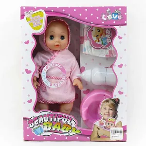 儿童玩具14英寸动眼女婴娃娃带声音女孩娃娃玩具批发
