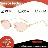 Nouvelles Lunettes de Soleil Œil de Chat Sans Monture 2026 – Style Européen et Américain Tendance, Montures Oversize Cool pour la Photographie de Rue, Unisexe