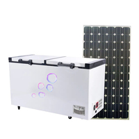 Congélateur solaire de technologie de pointe double épaisseur porte ouverte 508 litres avec système solaire cc 12 24V congélateur hors réseau