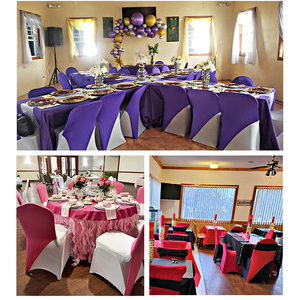 Wholesaler Custom <strong>Half</strong> Classic Modern Style Stretchable Elastic Universal Polyester Armless <strong>Chair</strong> <strong>Cover</strong> Wedding Machine Washable - Product Image 5