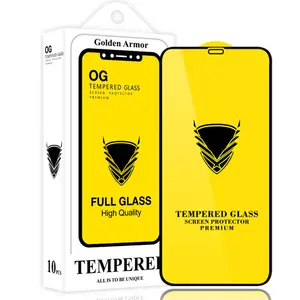 Golden Full Glue Gold Armor 0.3mm High Aluminum oil Coating Clear Tempered Glass Guard for Samsung S21FE