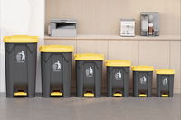 Conteneur à déchets en plastique de 20L, 30L, 50L, 80L avec pédale pour cuisine, bureau, restaurant