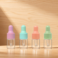 Flacons compte-gouttes en verre vides pour sérum avec bouchons colorés – Flacons compte-gouttes transparents pour emballage cosmétique et soins de la peau – Vente en gros