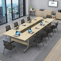 Ensemble table et chaises de conférence modernes et luxueuses pour bureau ou salle de réunion Mobilier contemporain en bois