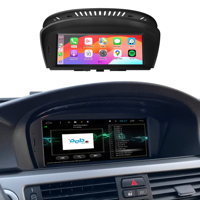 Ewaygps 8.8" Wireless CarPlay Android Auto Screen Car Multimedia Display for BMW Series 3 5 E60 E61 E63 E64 M6 E90 E91 E92 E93