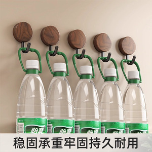 Excellent Vintage Style <b>Wall</b> <b>Hooks</b> Round Walnut Wood Strong Adhesive No Drilling Mail <b>Key</b> Organizer - Product Image 4