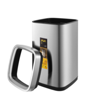 Poubelle commerciale en acier inoxydable 410 avec finition ouvertes, 12 l, bac à poussière industriel en promotion