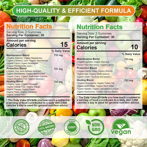 모든 연령대를위한 OEM/ODM 일일 슈퍼 푸드 영양소 섭취 보충제 맛있는 슈퍼 푸드 과일 및 야채 구미 - Product Image 6