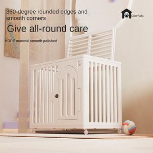 [Pençe Villa] kapalı küçük orta büyük köpek çevre dostu plastik kafes tuvalet Deodorant ve düğme kapatma ile entegre kulübesi - Product Image 3