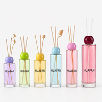 Bouteille diffuseur de parfum en verre transparent cylindrique de 150 ml, 200 ml, 400 ml, base épaisse, conteneur d'aromathérapie vide avec logo personnalisé