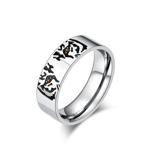 Anillos de Acero de Titanio con Tema de Animales Tigre, Lobo y Gato, Joyería Unisex para Regalo - Product Image 5