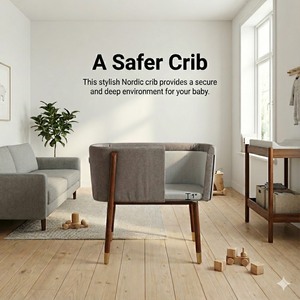 Cuna de Madera para Bebé de la Mejor Calidad, de 0 a 3 Años, Estilo Europeo-Americano, Acogedora - Product Image 5