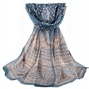 Sciarpa in <span class=keywords><strong>Chiffon</strong></span> lunga stampata da donna nuova donna all'ingrosso con punti retrò a buon mercato sciarpe stampate da donna Stock - Product Image 1