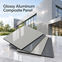 Panneau composite en aluminium brillant de couleur personnalisée avec revêtement PE, 4x8 pieds, plaque ACP pour la décoration de hall d'hôtel