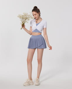 Ropa de Yoga antibacteriana, faldas plisadas para correr deportivas con forro, pantalones cortos, antideslumbrante, transpirable, de secado rápido, falda de Bádminton de Golf - Product Image 3