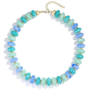 Collar llamativo para mujer, joyería de moda en capas, regalo, collar de cuentas de resina coloridas, estilo bohemio - Product Image 1