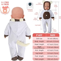 Poupée bébé réaliste en silicone pleine grandeur de 16 pouces, nouveau-né, pas en vinyle