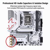 Carte mère B860M-GHA WIFI LGA1851 DDR5 compatible avec les processeurs Core Ultra Series 2, alimentation 10+1+1+1 phases, PCIe 5.0, WiFi 6, Micro ATX PC
