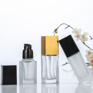 Flacone in Vetro Rettangolare da 30ml di Ultima Generazione con Tappo a Vite e Pompa <span class=keywords><strong>Vuota</strong></span> per Crema Viso, Colore Personalizzabile - Product Image 4